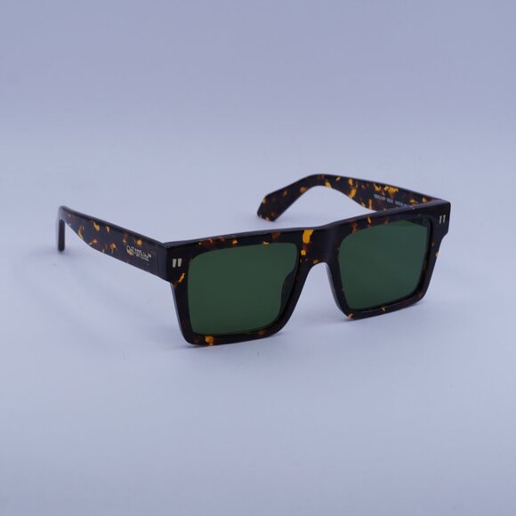 Off-White OERI109 LAWTON 6E55 Sunglasses Havana Square Frame, Green Lenses - Picture 5 of 11